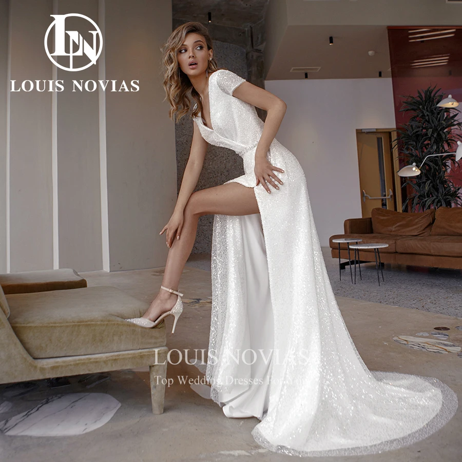 LOUIS NOVIAS Свадебные платья русалки для женщин, сексуальное свадебное платье с открытой спиной и пуговицами на рукавах, расшитое бисером и блестками, Vestidos De Novia 
LOUIS NOVIAS Свадебные платья русалки для женщин, сексуальное свадебное платье с открытой спиной и пуговицами на рукавах, расшитое бисером и блестками, Vestidos De Novia