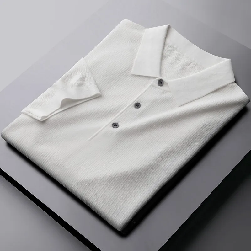 New Summer Knitted Male T-shirts Luxury Short Sleeve Solid Color Silkbusiness Mens T-shirts Fashion Slim Casual Man T-shirts 4XL
New Summer Knitted Male T-shirts Luxury Short Sleeve Solid Color Silkbusiness Mens T-shirts Fashion Slim Casual Man T-shirts 4XL