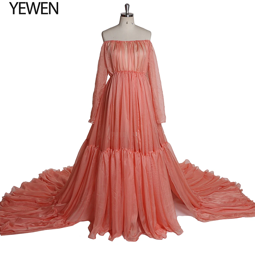 Long Sleeves Silk Chiffon Dress Photoshoot Maternity Gown Designer Shooting Dress Evening Dress Custom Color YEWEN
Long Sleeves Silk Chiffon Dress Photoshoot Maternity Gown Designer Shooting Dress Evening Dress Custom Color YEWEN