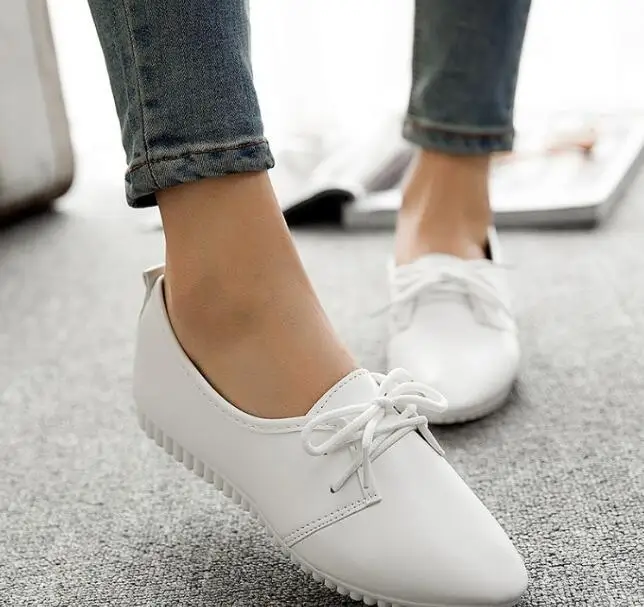 Fashion shorha Women Pointed Toe Loafers Shoes Comfortable Leather Slip on Soft PU Shoes Ballet Casual Flats lace up Shoes
Fashion shorha Women Pointed Toe Loafers Shoes Comfortable Leather Slip on Soft PU Shoes Ballet Casual Flats lace up Shoes