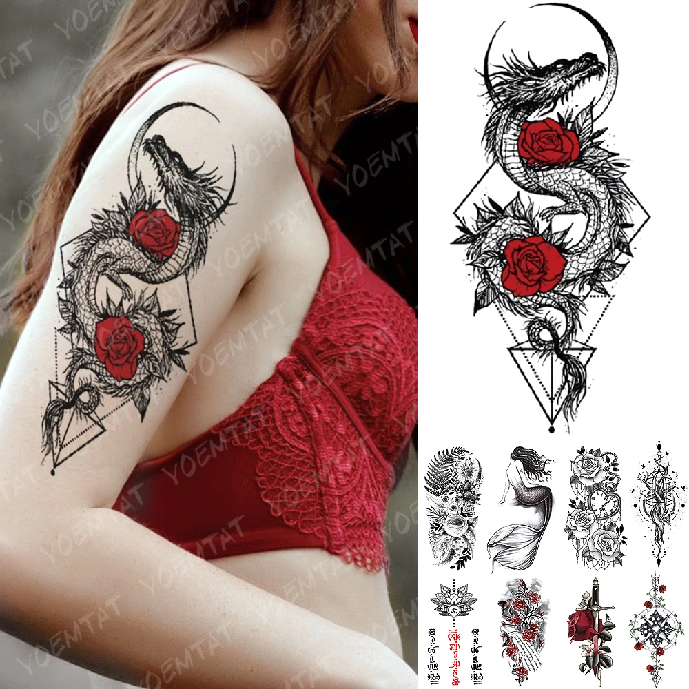 Waterproof Temporary Tattoo Sticker Moon Sea Mermaid Flash Tattoos Flowers Skull Mandala Body Art Arm Fake Tatoo Women Men
Waterproof Temporary Tattoo Sticker Moon Sea Mermaid Flash Tattoos Flowers Skull Mandala Body Art Arm Fake Tatoo Women Men