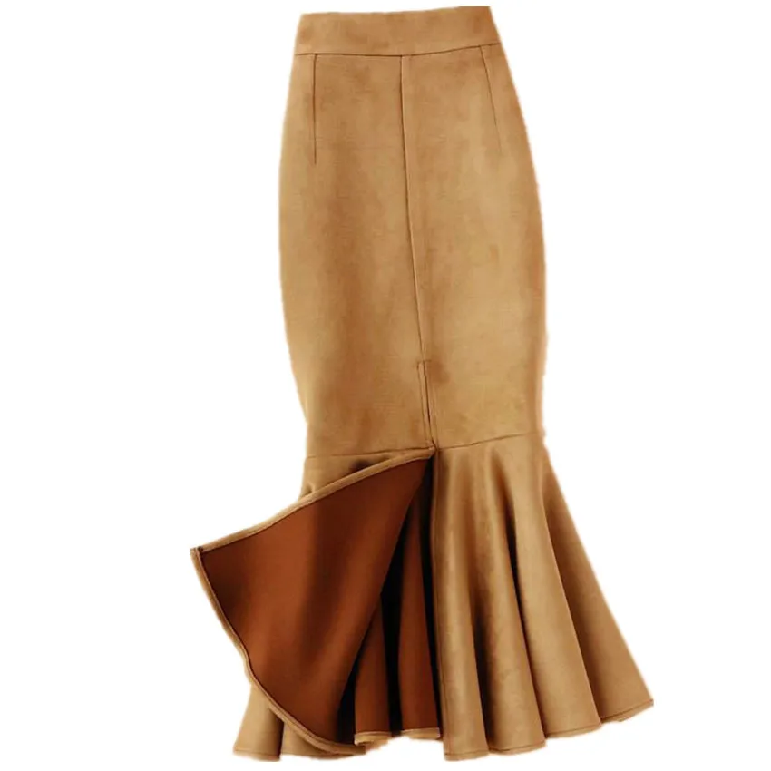 autumn winter suede mermaid skirt women high waist package hip split trumpet skirt
autumn winter suede mermaid skirt women high waist package hip split trumpet skirt