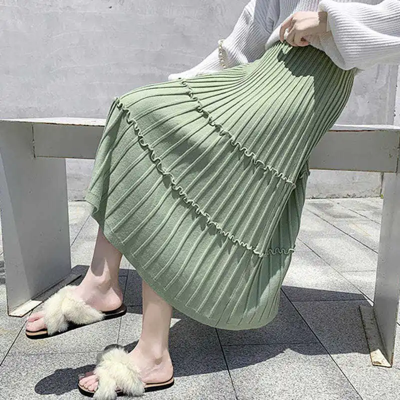 Winter Skirt Long Women's Autumn and Winter Pleated Skirt Knitted A- line Skirt Woman Skirts Mujer Faldas Saias Mulher
Winter Skirt Long Women's Autumn and Winter Pleated Skirt Knitted A- line Skirt Woman Skirts Mujer Faldas Saias Mulher