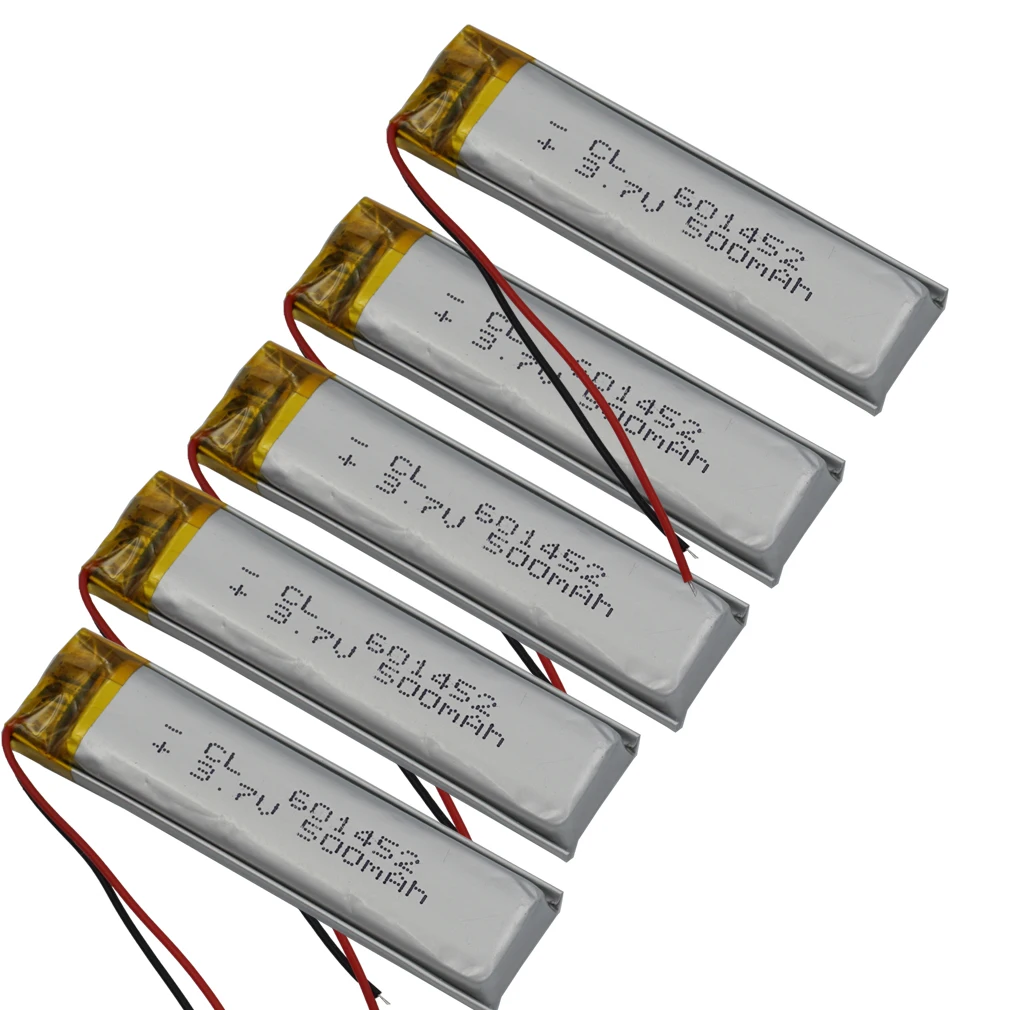 3.7V 500mAh 1.85Wh Polymer Li Lithium Battery 601452 For GPS MP4 Record Pen Driving Recorder Car Camera LED Headset Game Player
3.7V 500mAh 1.85Wh Polymer Li Lithium Battery 601452 For GPS MP4 Record Pen Driving Recorder Car Camera LED Headset Game Player