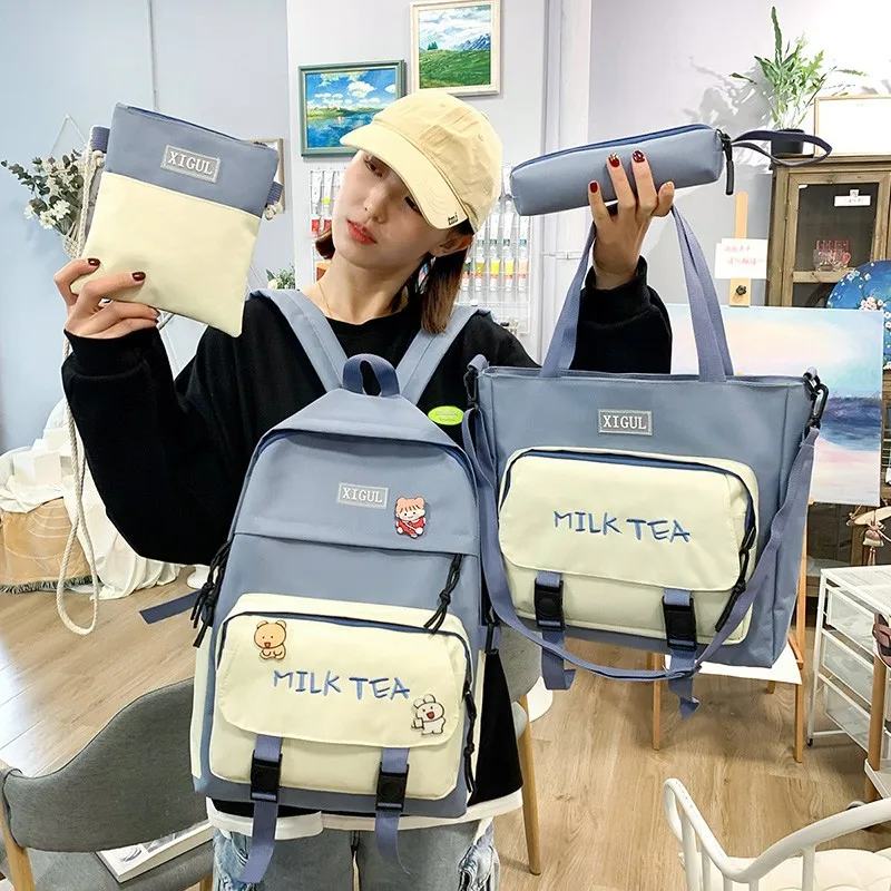 Four-piece bag for girls junior high school girls shoulder bag. Girls backpack Japan and South Korea children and girls.
Four-piece bag for girls junior high school girls shoulder bag. Girls backpack Japan and South Korea children and girls.
