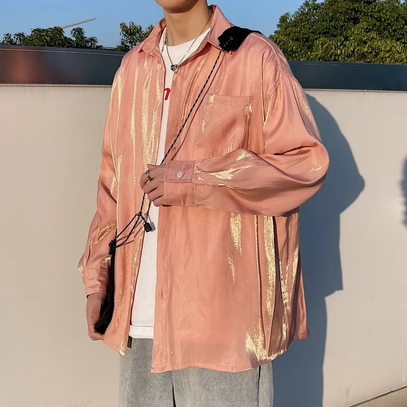 Summer thin sunproof reflective shirts men long sleeve shirt street hip hop punk blouse man vintage orange party club clothing
Summer thin sunproof reflective shirts men long sleeve shirt street hip hop punk blouse man vintage orange party club clothing