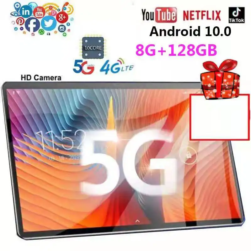10,1 дюймовый планшет Android 10,0 1280*8000 Ips 6000 мАч аккумулятор Wifi Hd планшетный ПК
10,1 дюймовый планшет Android 10,0 1280*8000 Ips 6000 мАч аккумулятор Wifi Hd планшетный ПК