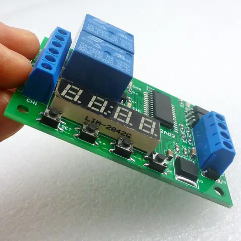 DC 12V 2CH Multi-function Delay Relay Timer Time Switch for PLC LED Motor