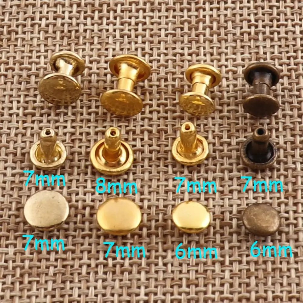 100 sets Double Cap Rivets Gold/Antique Bronze Dome Double Cap Round Rivet Studs Leather Craft Fastener Prong Studs
100 sets Double Cap Rivets Gold/Antique Bronze Dome Double Cap Round Rivet Studs Leather Craft Fastener Prong Studs