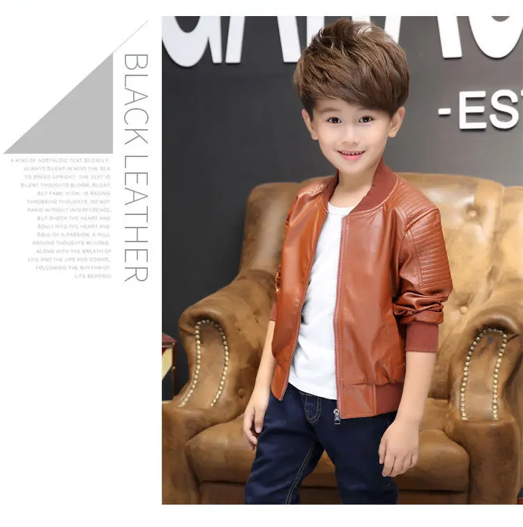 Kids Faux Leather Winter Jacket 12 Hb82834fbf83d41d5bf621524cfc769f38