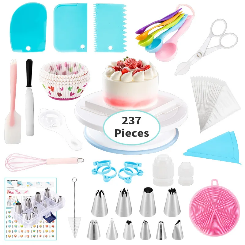 237 Pcs Table Baking Tool Set Cake Turntable Cake Decorating Tools Kit Rotary Piping Nozzle Piping Bag Set Baking Supplies Sets
237 Pcs Table Baking Tool Set Cake Turntable Cake Decorating Tools Kit Rotary Piping Nozzle Piping Bag Set Baking Supplies Sets