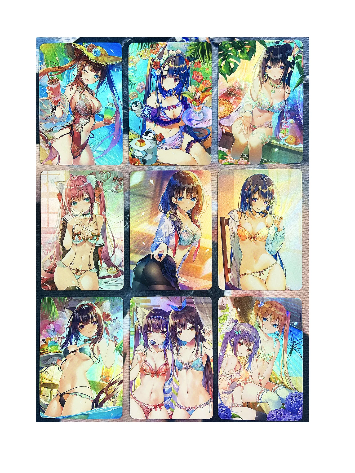 9pcs/set ACG Beauty Lingerie Girls Swimsuit Bikini Refraction Sexy Girls Hobby Collectibles Game Anime Collection Cards
9pcs/set ACG Beauty Lingerie Girls Swimsuit Bikini Refraction Sexy Girls Hobby Collectibles Game Anime Collection Cards