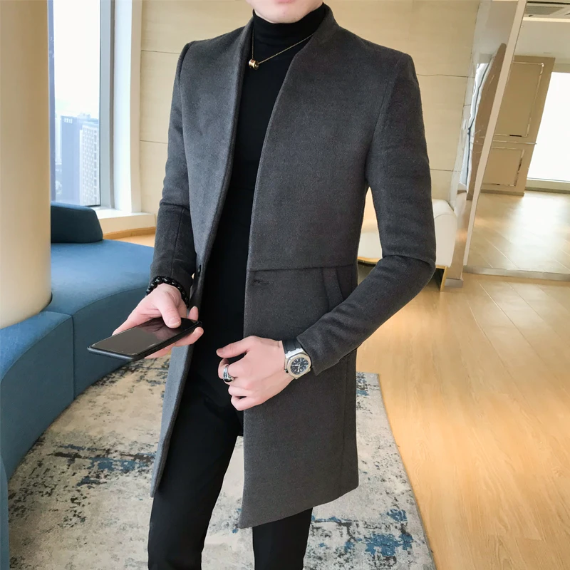 Brand clothing Woolen Coat Solid Color Autumn Winter New Men Long Sleeve Single Breasted Lapel Fashion Design Wool Jackets S-3XL
Brand clothing Woolen Coat Solid Color Autumn Winter New Men Long Sleeve Single Breasted Lapel Fashion Design Wool Jackets S-3XL