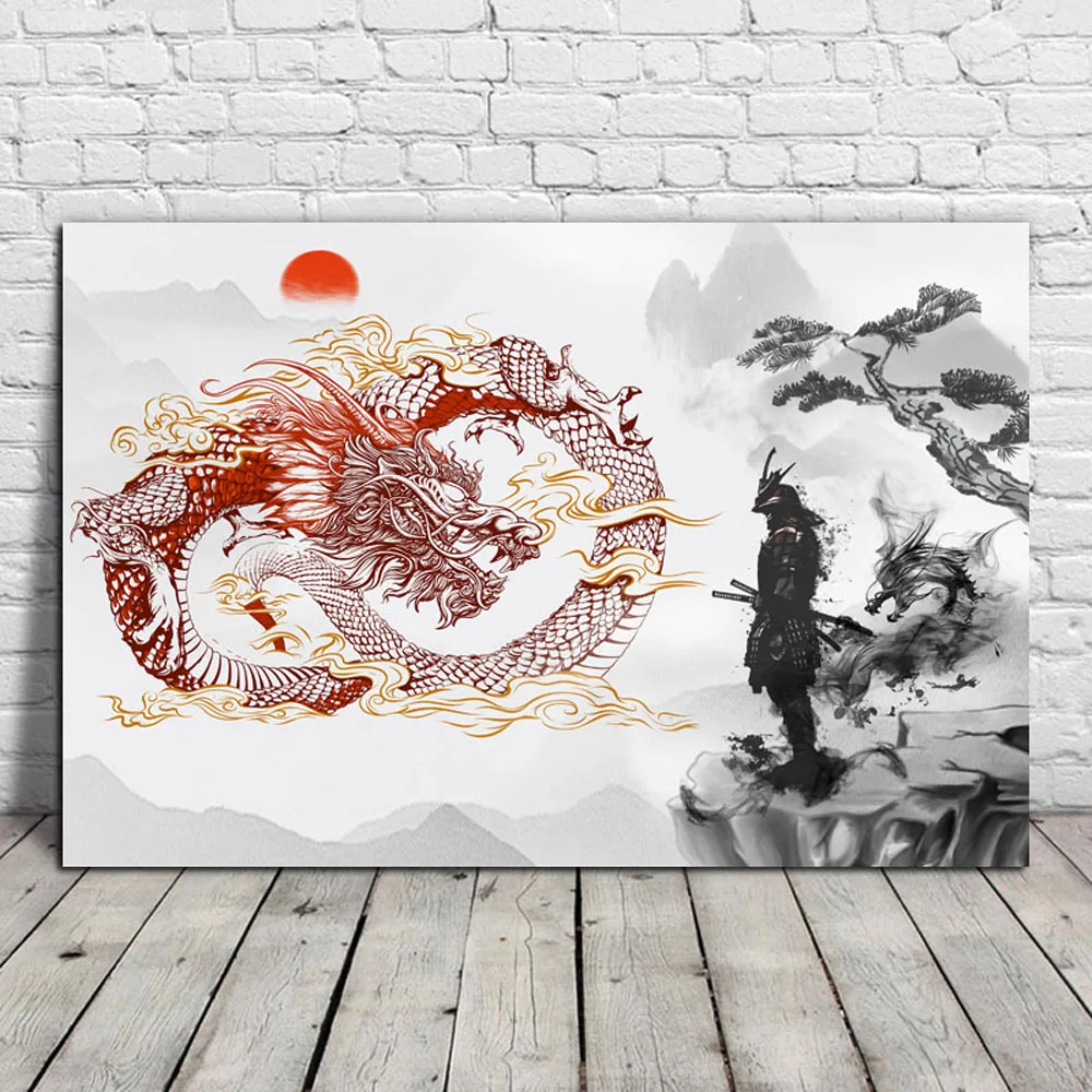 Wall Art Canvas Print and Poster Painting Modern Pictures Home Decor the Samurai and the Dragon Japan
Wall Art Canvas Print and Poster Painting Modern Pictures Home Decor the Samurai and the Dragon Japan