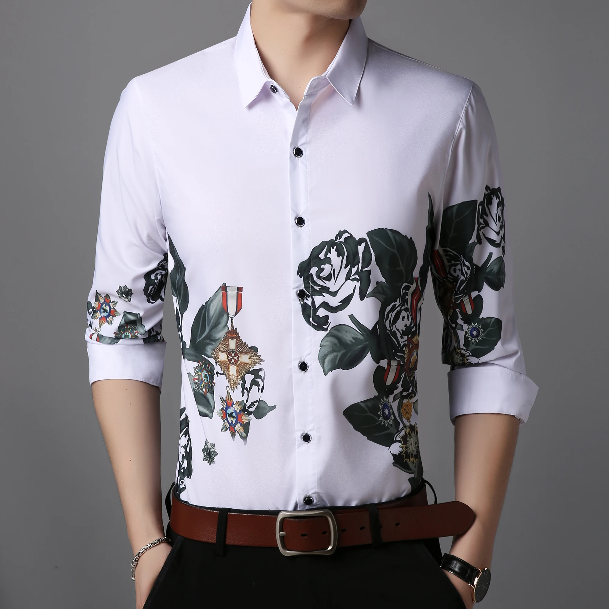New Leisure Male Floral Clothes Long Sleeve Digital Printing Shirts Casual Flowers Dresses
New Leisure Male Floral Clothes Long Sleeve Digital Printing Shirts Casual Flowers Dresses