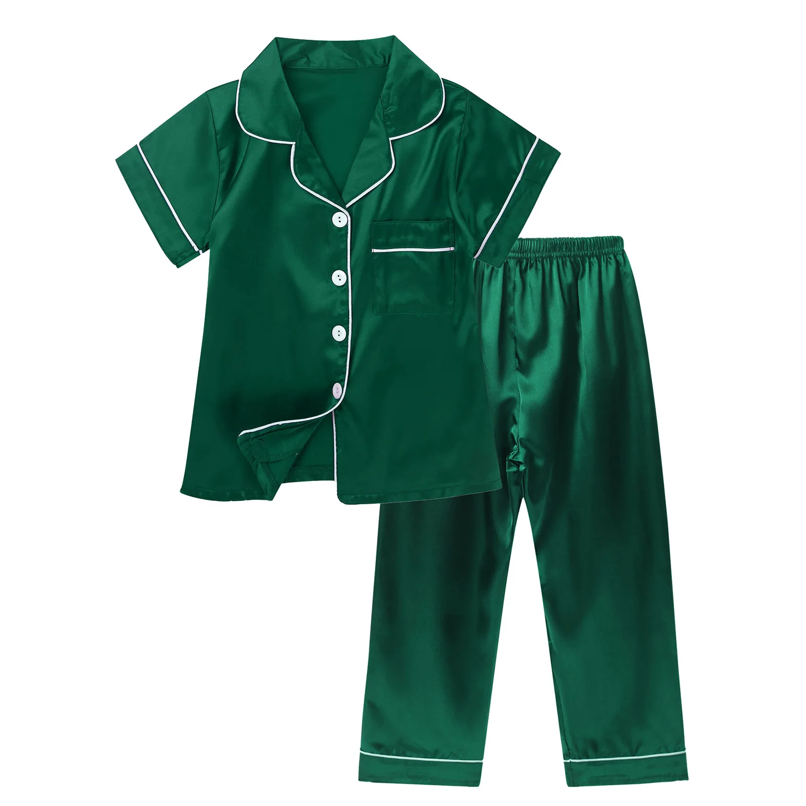 Summer Kids Sleepwear Boys Pyjamas Set Lapel Collar Short Sleeve Tops Pants Children Nightwear Casual Homewear Girls Pajamas Set
Summer Kids Sleepwear Boys Pyjamas Set Lapel Collar Short Sleeve Tops Pants Children Nightwear Casual Homewear Girls Pajamas Set