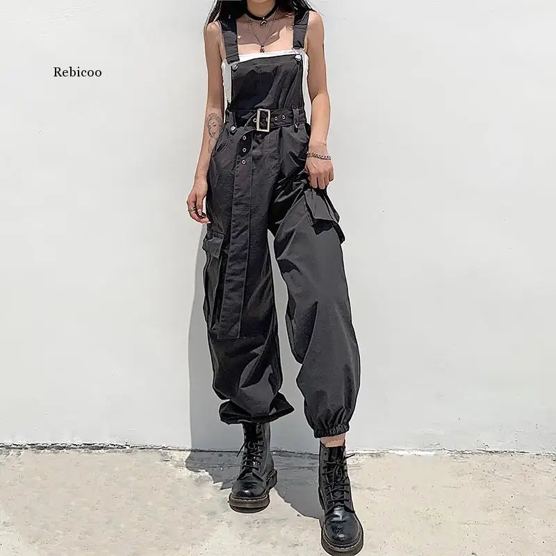 Gothic Black Overalls Womens Cargo Pants Sling Bow Belt Dungarees Wide Leg Pants Casual Trousers
Gothic Black Overalls Womens Cargo Pants Sling Bow Belt Dungarees Wide Leg Pants Casual Trousers