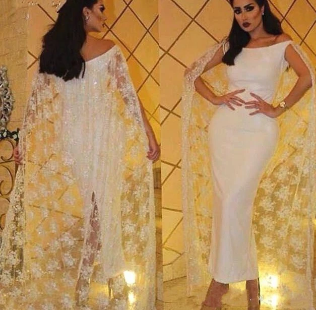 New Ankle Length Evening Dress with Lace Shawl Boat Neck Back Split 2024 Unique Design Sheath Women Prom Party Gowns
New Ankle Length Evening Dress with Lace Shawl Boat Neck Back Split 2024 Unique Design Sheath Women Prom Party Gowns