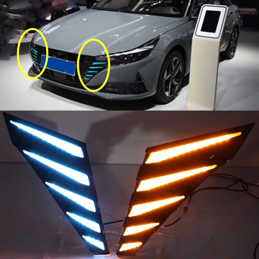 12V LED DRL daytime running light with turn signal amber front bumper fog lamp blue night accessories for Hyundai Elantra 2021
12V LED DRL daytime running light with turn signal amber front bumper fog lamp blue night accessories for Hyundai Elantra 2021