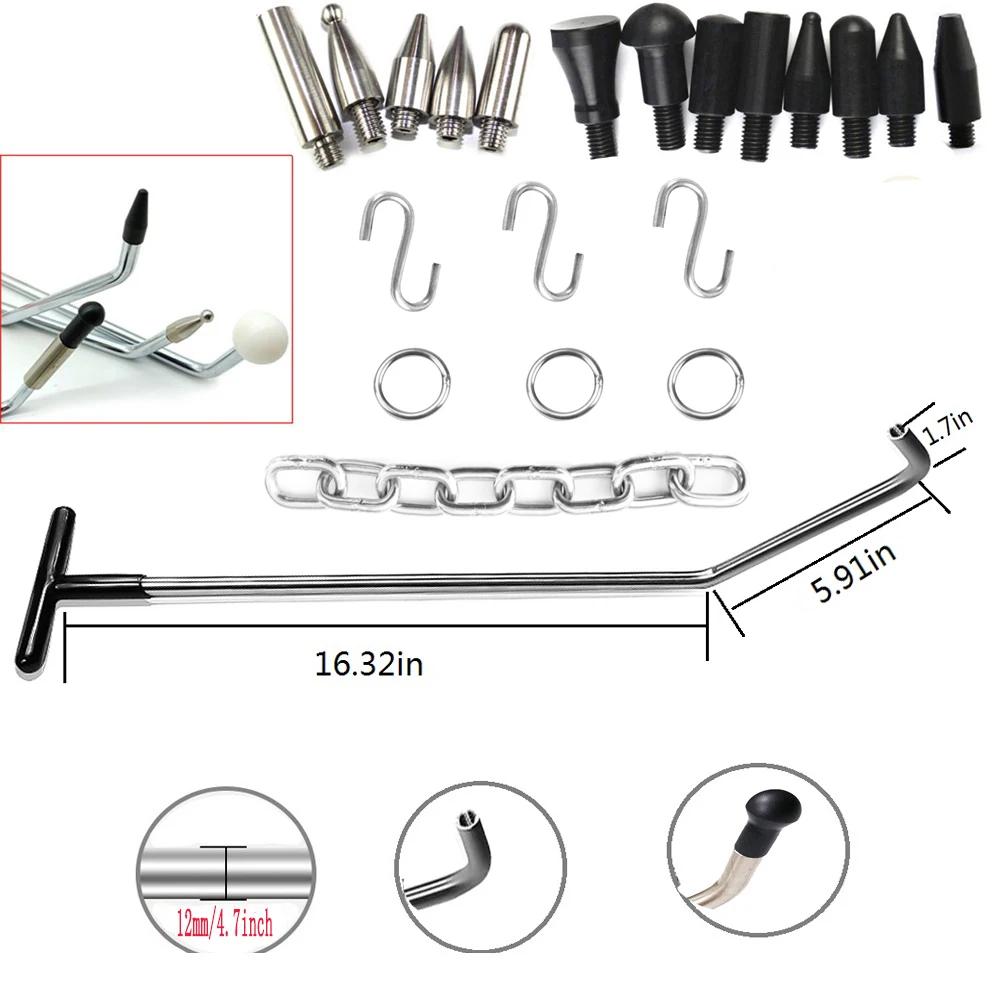 Dent Removal Rods Tools Dent Repair Kit Rod Whale Tail with Air Wedge Alignment Tool for Car Dents Hail Damage Removal
Dent Removal Rods Tools Dent Repair Kit Rod Whale Tail with Air Wedge Alignment Tool for Car Dents Hail Damage Removal