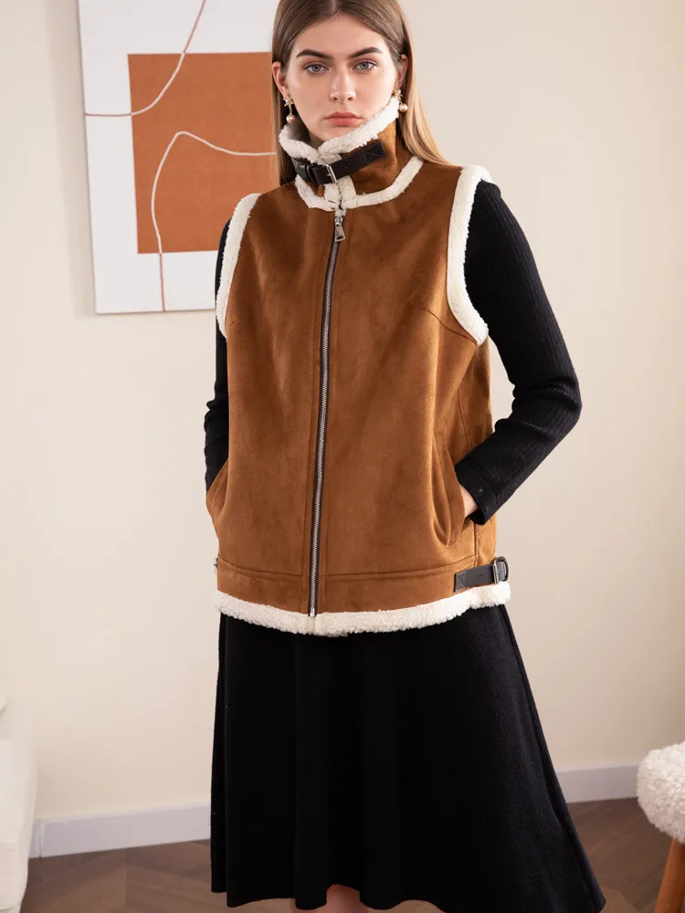 2022 Autumn Winter Women Solid Loose Vest Drawstring Stand Collar Long Vest Jacket Faux Fur Women Windproof Warm Waistcoat
2022 Autumn Winter Women Solid Loose Vest Drawstring Stand Collar Long Vest Jacket Faux Fur Women Windproof Warm Waistcoat