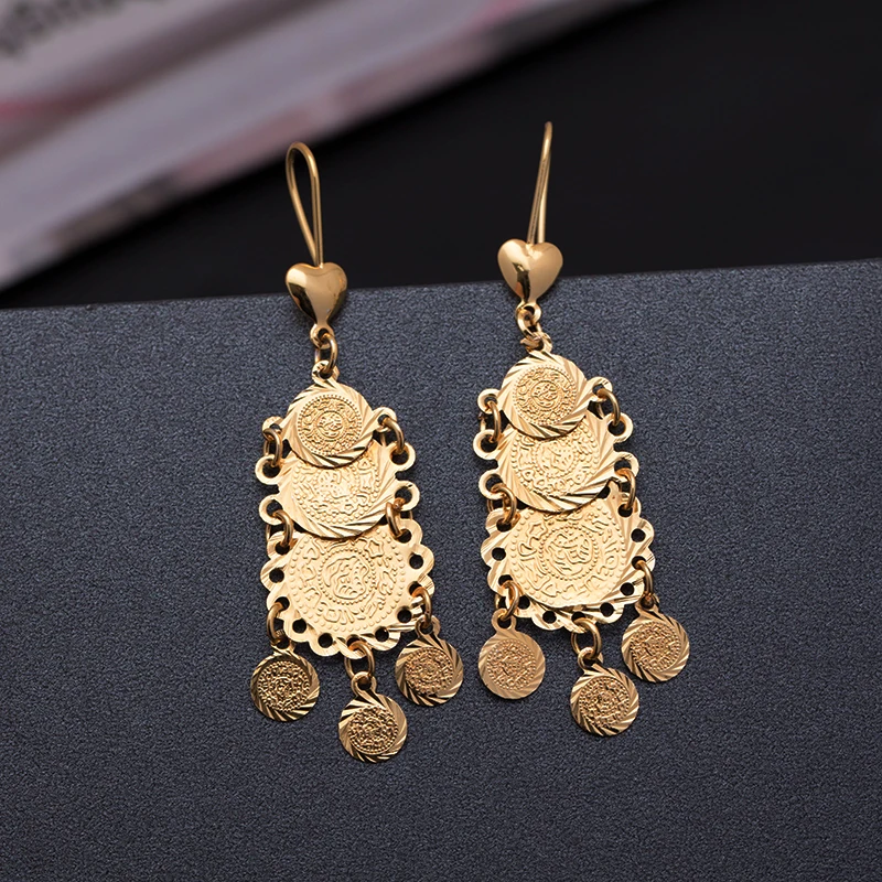 Wando Gold Color Money Coin Earrings Bride Islamic Muslim Arab Coins Earrings for Women Men Middle Eastern Jewelry African Gifts
Wando Gold Color Money Coin Earrings Bride Islamic Muslim Arab Coins Earrings for Women Men Middle Eastern Jewelry African Gifts