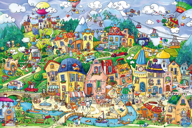 Happy small town quality puzzle adult 1000 pieces wooden children creative educational toys
Happy small town quality puzzle adult 1000 pieces wooden children creative educational toys