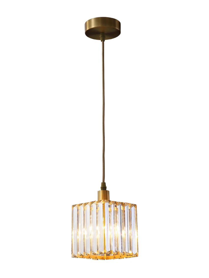 Luxury Square Crystal Shade Pendant Lights for Bedroom Restaurant Bar Copper Lamps American Single-head Hanging Lights Fixtures
Luxury Square Crystal Shade Pendant Lights for Bedroom Restaurant Bar Copper Lamps American Single-head Hanging Lights Fixtures