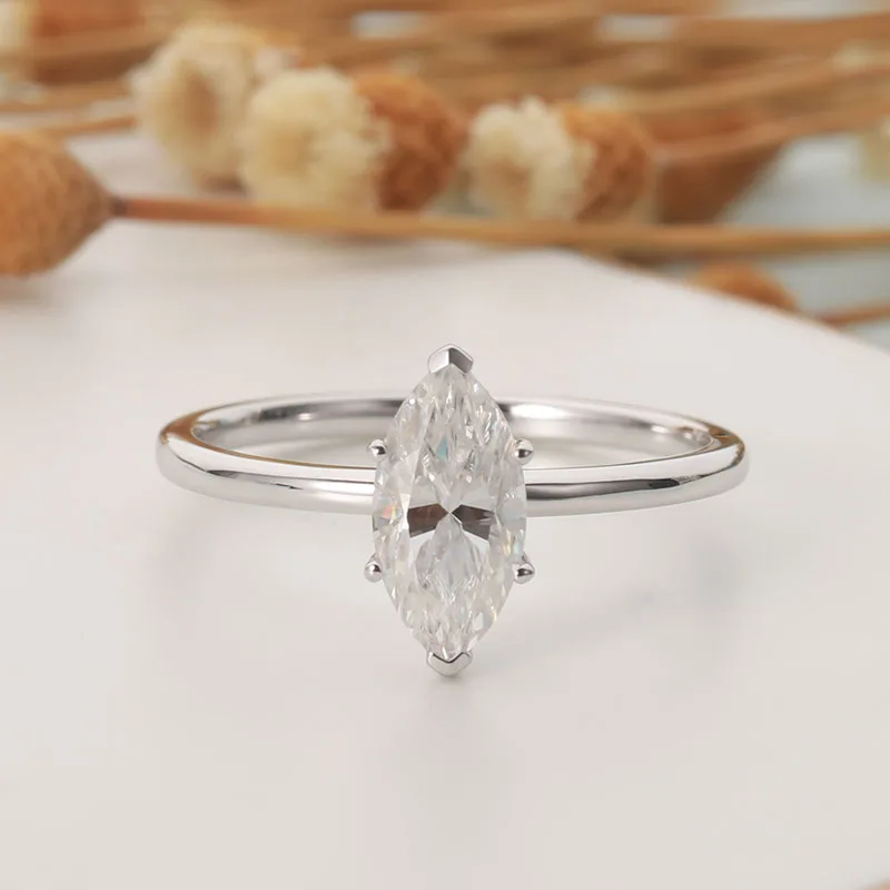 CxsJeremy Solid 14K Au585 White Gold 5*10mm 1ct Marquise Cut Moissanite Engagement Ring Simple Minimalist Wedding Rings
CxsJeremy Solid 14K Au585 White Gold 5*10mm 1ct Marquise Cut Moissanite Engagement Ring Simple Minimalist Wedding Rings