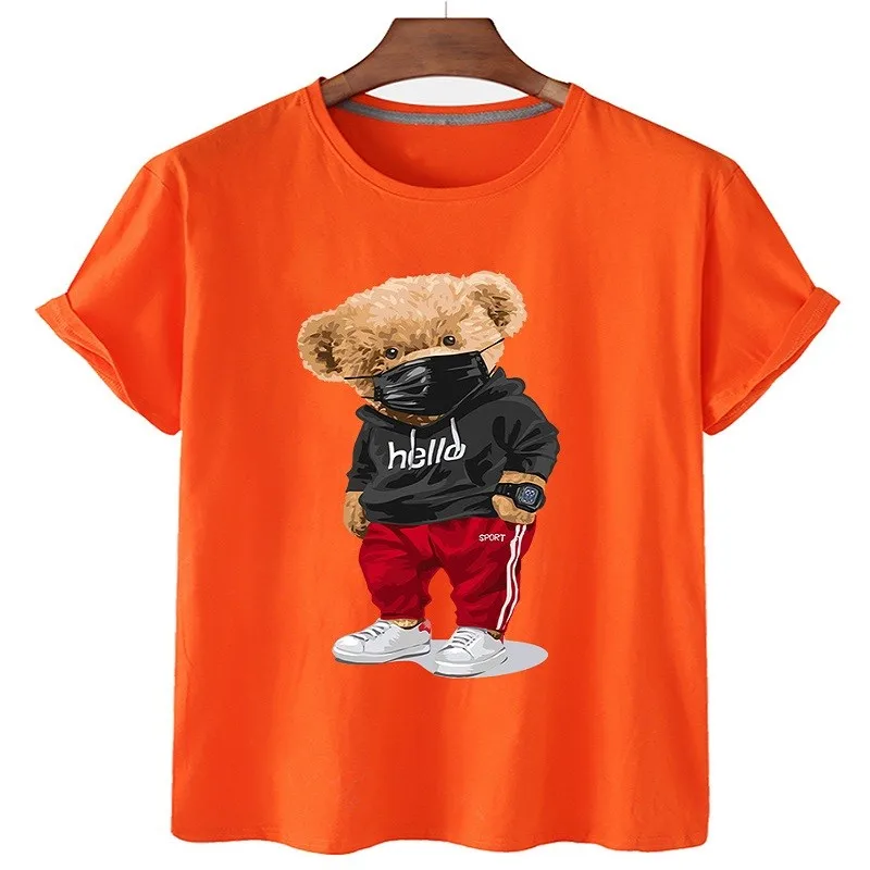 100% Cotton Sports Mask Bear Print Short-sleeved T-shirt Female Half-sleeved Summer Casual Oversized T-shirt Ladies Shirt S-4XL
100% Cotton Sports Mask Bear Print Short-sleeved T-shirt Female Half-sleeved Summer Casual Oversized T-shirt Ladies Shirt S-4XL