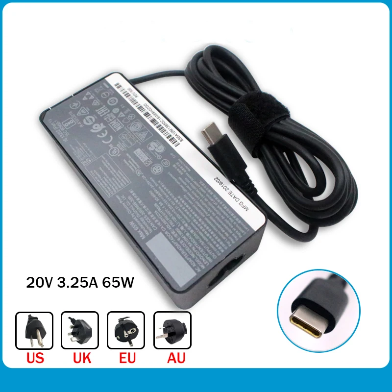 65W 20V 3.25A Type C AC Adapter Laptop Charger for Lenovo ThinkPad T480 T480s T580 X280 X380 E580 L380 L480 15V-3A
65W 20V 3.25A Type C AC Adapter Laptop Charger for Lenovo ThinkPad T480 T480s T580 X280 X380 E580 L380 L480 15V-3A
