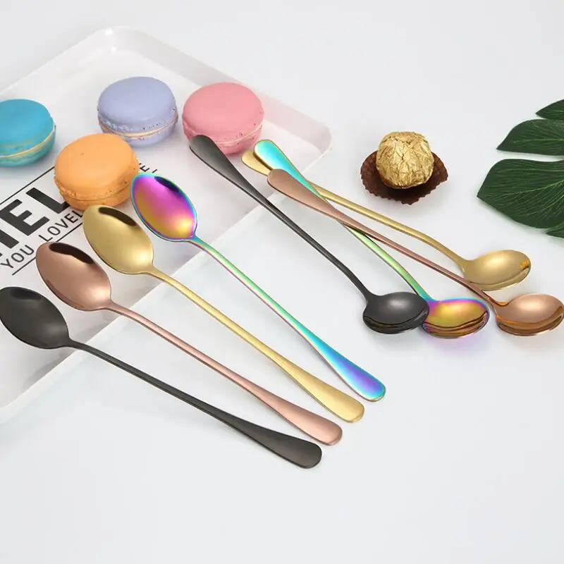 Colorful Stainless Steel Tea Spoon Long Handle Coffee Spoon Kitchen Accessories Dessert Coffee Tea Scoop LX7944
Colorful Stainless Steel Tea Spoon Long Handle Coffee Spoon Kitchen Accessories Dessert Coffee Tea Scoop LX7944