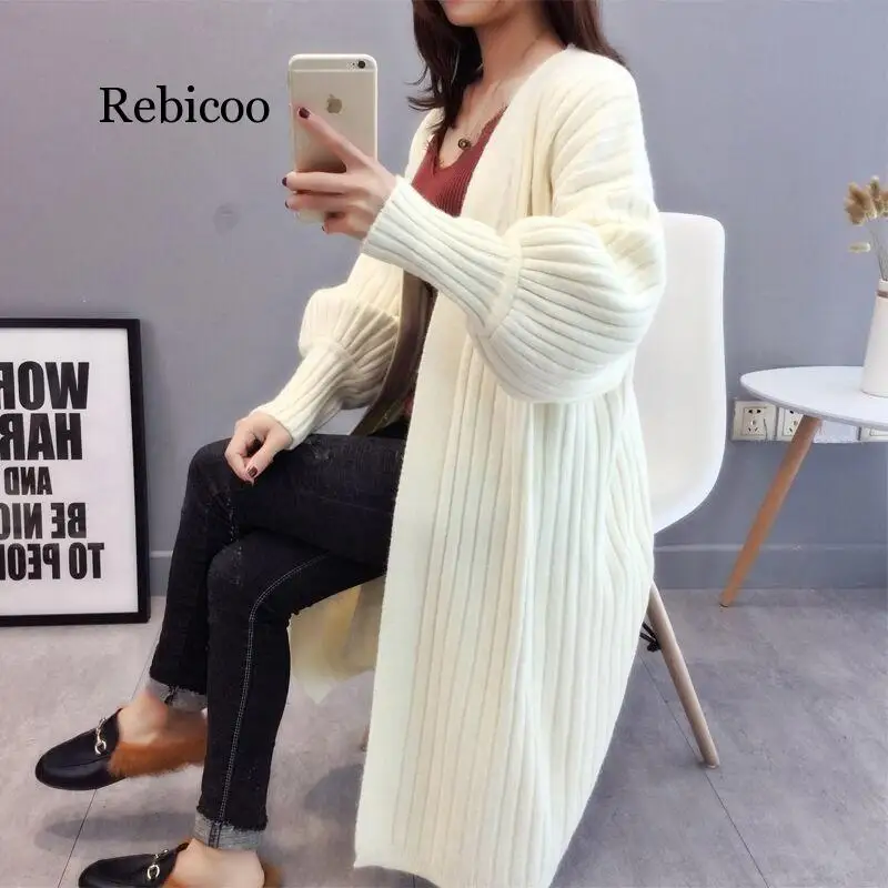 Autumn Winter Long Sweater Cardigan Women Long Lantern Sleeve Cardigans Sweater Knitted Cardigan For Women Knitwear Coat
Autumn Winter Long Sweater Cardigan Women Long Lantern Sleeve Cardigans Sweater Knitted Cardigan For Women Knitwear Coat