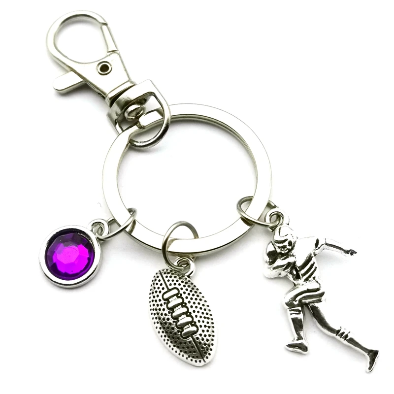 Nine-colored Birth Stone Rugby Team Keychain Rugby Player Keychain Never Give Up Creative Graduation Gift Jewelry Crafts
Nine-colored Birth Stone Rugby Team Keychain Rugby Player Keychain Never Give Up Creative Graduation Gift Jewelry Crafts