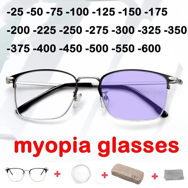 Alloy Half Frame Anti-blue Light Myopia Glasses Men Fashion Retro Computer Optical Nearsighted Glasses Women Ultralight -175 250
Alloy Half Frame Anti-blue Light Myopia Glasses Men Fashion Retro Computer Optical Nearsighted Glasses Women Ultralight -175 250