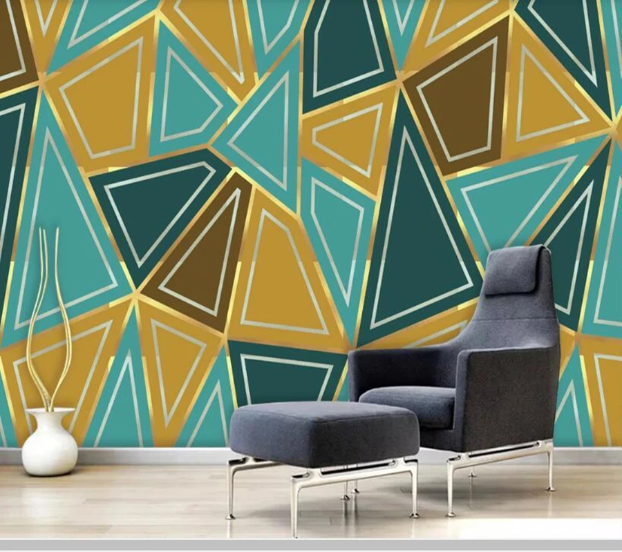 Papel de parede Golden light luxury simple abstract triangle geometric wallpaper,living room bedroom mural home decoration
Papel de parede Golden light luxury simple abstract triangle geometric wallpaper,living room bedroom mural home decoration