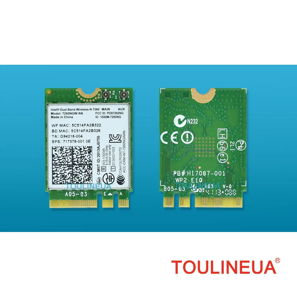 Laptop Network Card intel 7260 7260NGW AN 7260AN intel7260 BT4.0 300Mbps NGFF M2 Network Card
Laptop Network Card intel 7260 7260NGW AN 7260AN intel7260 BT4.0 300Mbps NGFF M2 Network Card