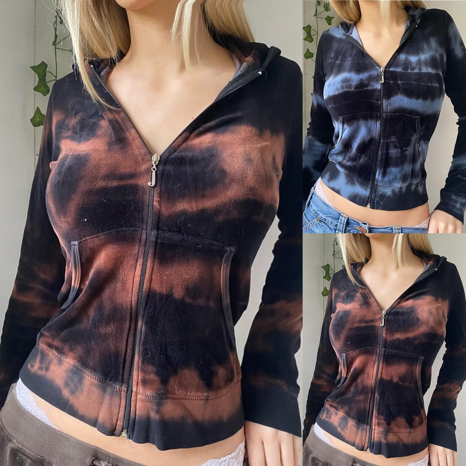 Women American Tie-Dye Hoodies Zipper Jackets Harajuku Casual Slim Long Sleeve Hooded Winter Vintage Sweatshirts Female Pullover
Women American Tie-Dye Hoodies Zipper Jackets Harajuku Casual Slim Long Sleeve Hooded Winter Vintage Sweatshirts Female Pullover