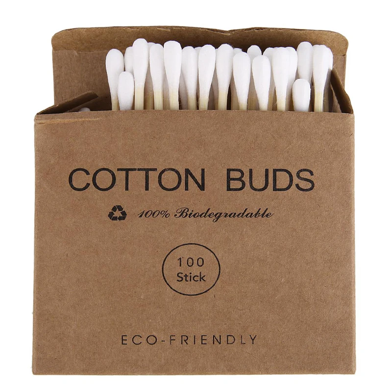 100 / 200pcs Kraft Paper Box Disposable Double-ended Cotton Swab Ears Clean Bamboo Cotton Stick for Beauty Makeup
100 / 200pcs Kraft Paper Box Disposable Double-ended Cotton Swab Ears Clean Bamboo Cotton Stick for Beauty Makeup
