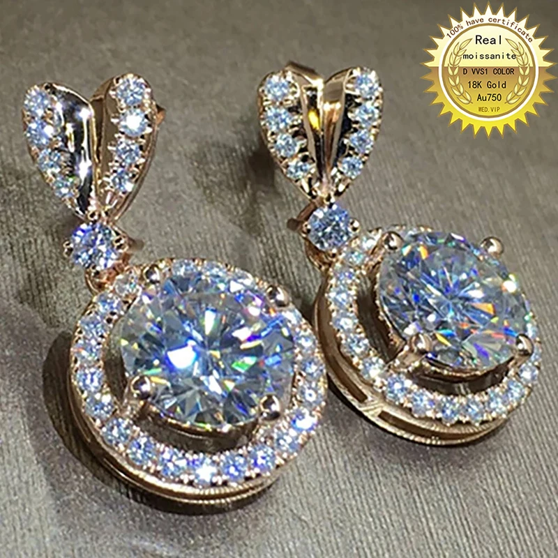 100% 18K Au750 Rose Gold Earrings We only sell DVVS Moissanite Diamonds 2 ct 4ct 6ct Round
100% 18K Au750 Rose Gold Earrings We only sell DVVS Moissanite Diamonds 2 ct 4ct 6ct Round