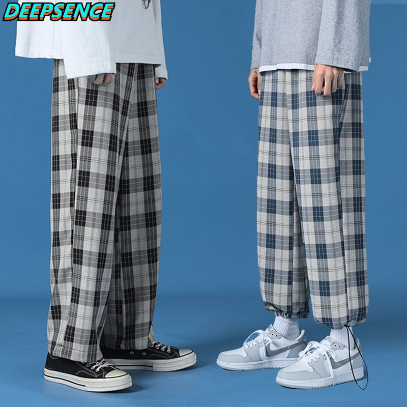 Men New Polyester Loose Japan Harajuku style Grid Wide Pants Men Casual Drawstring Elastic Leg opening Ankle Length Pants Men
Men New Polyester Loose Japan Harajuku style Grid Wide Pants Men Casual Drawstring Elastic Leg opening Ankle Length Pants Men