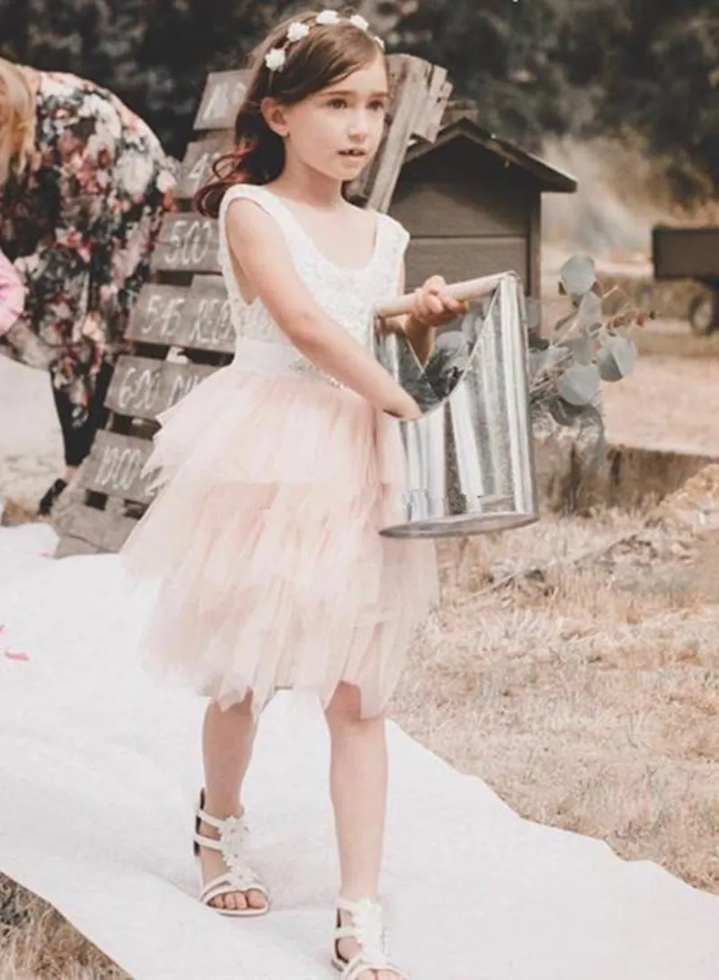 Flower Girl Dresses Half sleeve Lace Appliques Beaded belt O-Neck Birthday Tulle First holy communion Dresses
Flower Girl Dresses Half sleeve Lace Appliques Beaded belt O-Neck Birthday Tulle First holy communion Dresses