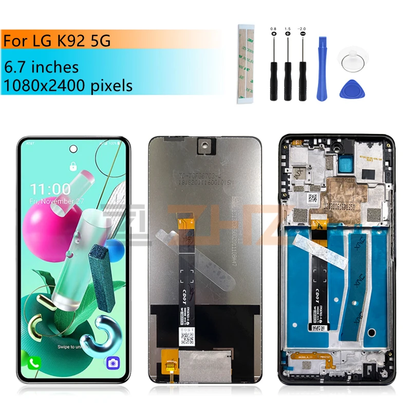 Для LG K92 5G, ЖК-дисплей с рамкой для LG K92, запасные части для ремонта экрана 6,7 дюйма
Для LG K92 5G, ЖК-дисплей с рамкой для LG K92, запасные части для ремонта экрана 6,7 дюйма