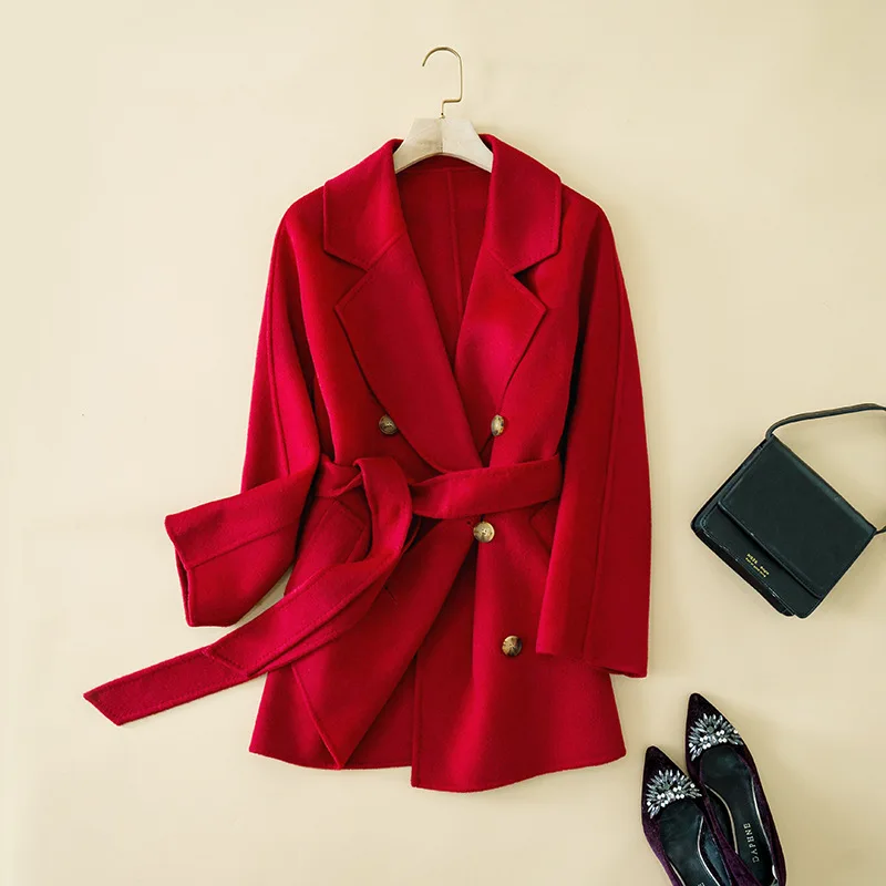 luxury winter 100% cashmere coat with belt women's double buttons thick knitwear outerwear ladies chic warm jacket pocket
luxury winter 100% cashmere coat with belt women's double buttons thick knitwear outerwear ladies chic warm jacket pocket