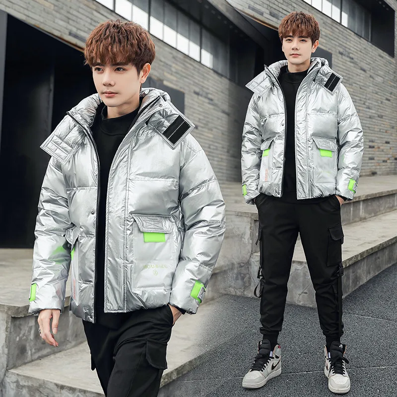 Nice White Duck Down Jacket Short Letter Silver Shiny Men's Hooded Thick Loose Down Jacket Men's Clothes
Nice White Duck Down Jacket Short Letter Silver Shiny Men's Hooded Thick Loose Down Jacket Men's Clothes