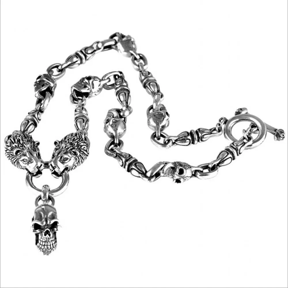 BOCAI New 925 Silver Jewelry Accessories Skeleton Set Chain Man Necklace Retro Wolf and Skull Trend Punk Holiday Gift
BOCAI New 925 Silver Jewelry Accessories Skeleton Set Chain Man Necklace Retro Wolf and Skull Trend Punk Holiday Gift