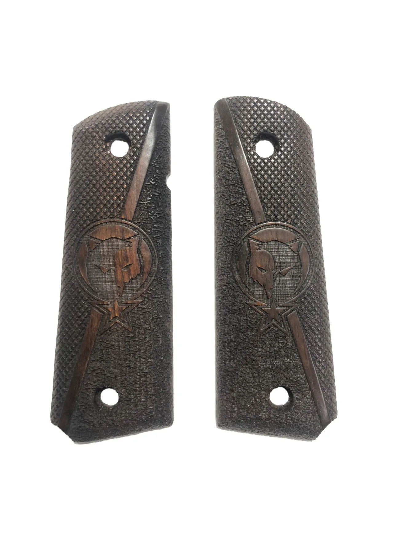 Colt 1911 Compatible Moon Star Wolf Model Special Series Laser Cutting Wooden Grip Mod19
Colt 1911 Compatible Moon Star Wolf Model Special Series Laser Cutting Wooden Grip Mod19