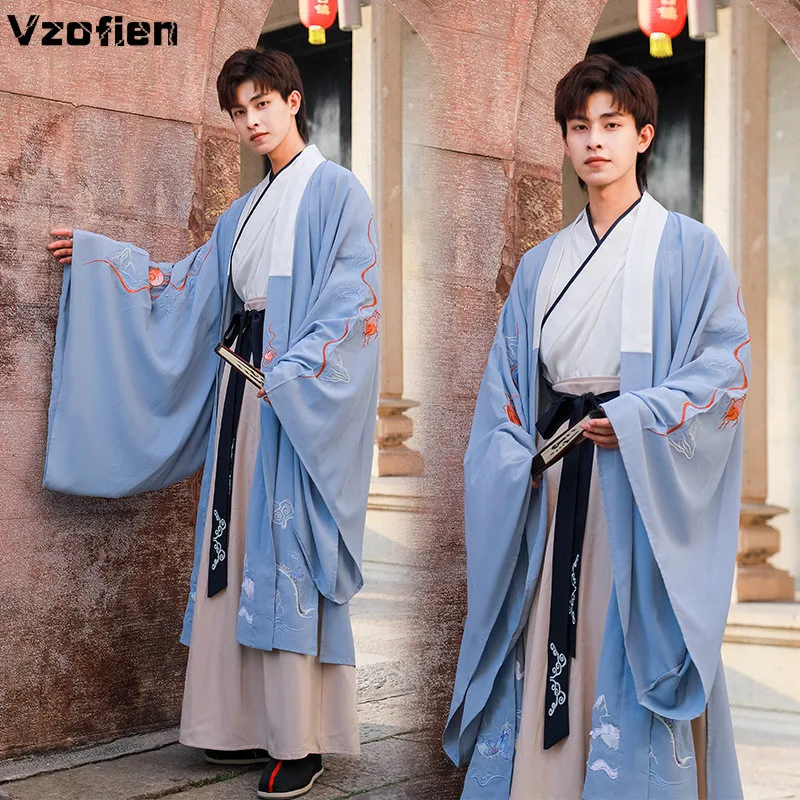 New Hanfu Men Retro Traditional Embroidery Tang Suit Ancient Chinese Hanfu Robe Costume Folk Dance Stage Performance Clothing
New Hanfu Men Retro Traditional Embroidery Tang Suit Ancient Chinese Hanfu Robe Costume Folk Dance Stage Performance Clothing