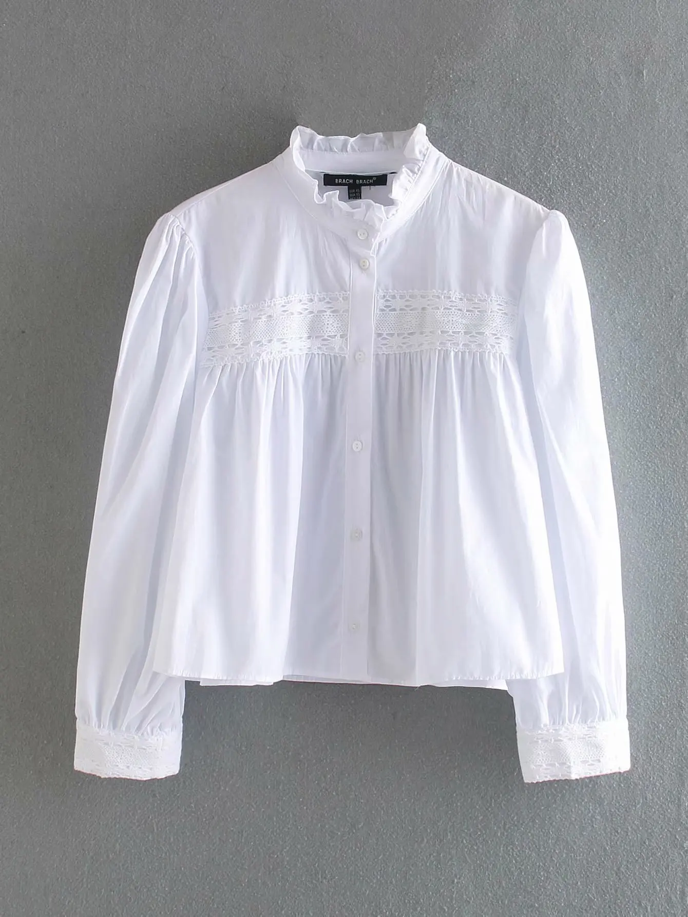 Women Fashion with Lace Button-Up Cropped Blouses Vintage Ruffled Collar Puff Sleeve Female Shirts Chic Tops
Women Fashion with Lace Button-Up Cropped Blouses Vintage Ruffled Collar Puff Sleeve Female Shirts Chic Tops