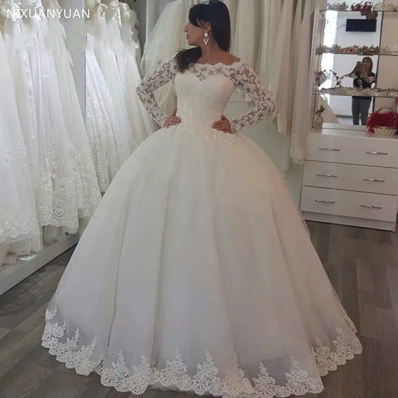 White 2023 Princess Wedding Dresses Long Sleeves Lace Applique Sweep Train Wedding Gowns Custom Made Bridal Dress
White 2023 Princess Wedding Dresses Long Sleeves Lace Applique Sweep Train Wedding Gowns Custom Made Bridal Dress
